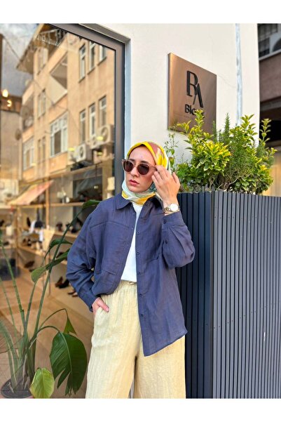QOOQ STORE 26SS227 Pera Kadın Gömlek Lacivert