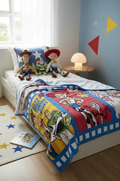 Disney Pixar Lisanslı Çift Taraflı Yastık-Battaniye Mavi 140 x 100 Cm – 2'si ...