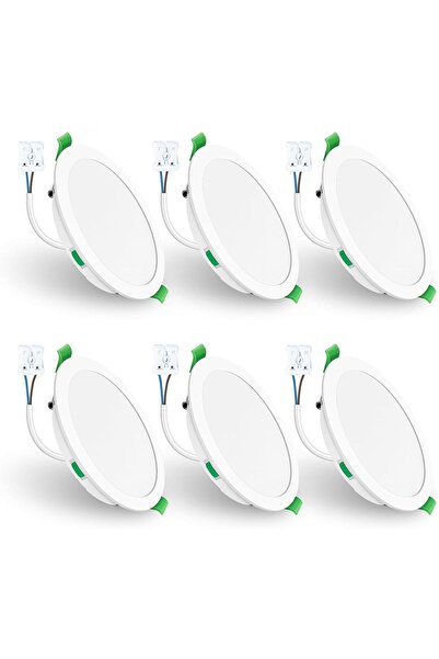 Dotail Комплект от 6 вградени LED спот лампи, 22 W, 1900 lm, 3000K–6500K, дим...