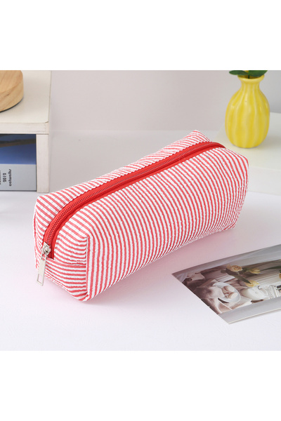 Choice8 SKU2 Cute Striped Canvas Pencil Case, Small Travel Pouch with Zipper,...