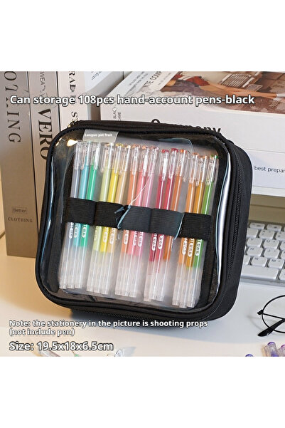 choice2 Black (no pen) Languo Color Pen Pouch Hand Accounting Storage Bag Mul...