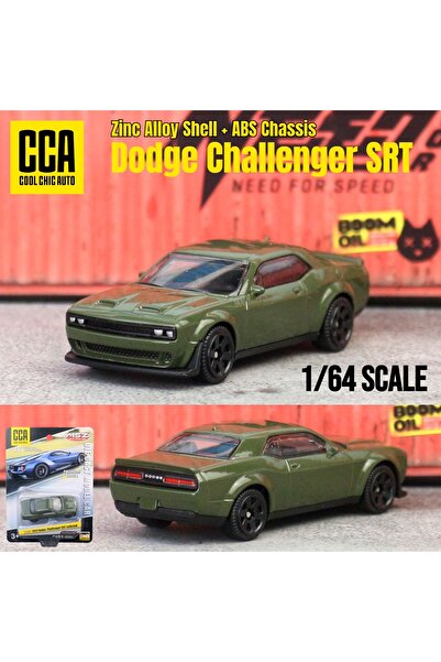 Choice1 نموذج سيارة دودج تشالنجر SRT خضراء بمقياس 1/64 من CCA، سيارة لعبة مصب...