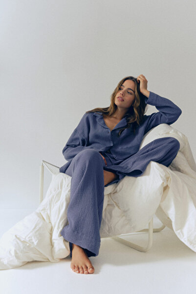 H&M Pamuklu Muslin Pijama Takımı