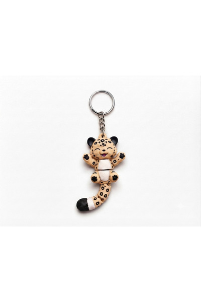 Generic Brand Movable Snow Leopard Figure - Articulated 3D Print Bag Charm