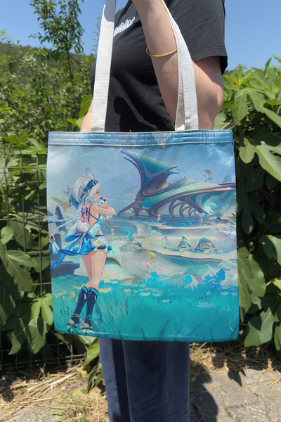 ZipZap Mualani Genshin Impact V2 Double-Sided Canvas Print Tote Bag Anime Bag