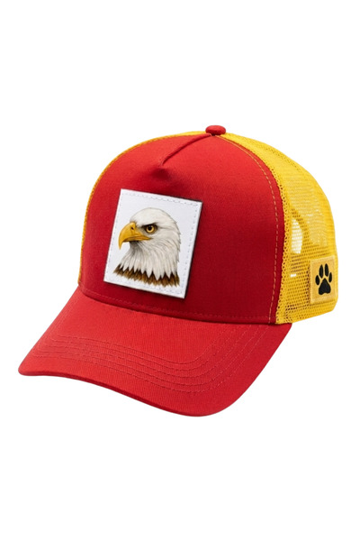 All animals Eagle Printed Patch Detailed Mesh Trucker Baseball Cap Unisex