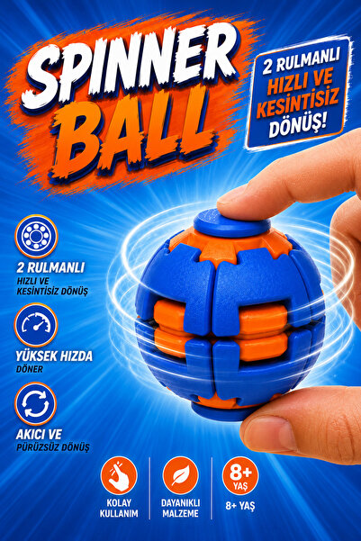 Mazaka Studio Spinner Ball Squishy Dönen Top Mavi Turuncu