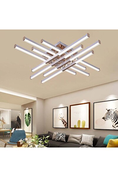 Alessandro DESIGN Lustra LED cu Telecomanda Axial, 98W, 8 Elemente, Lumina Re...