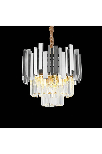 OEM Candelabru Cristal BLOIS Petito 3xE14, Diametru 30cm, Argintiu, Inaltime ...