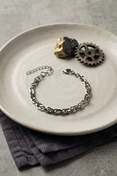 Inure Jewelry 316L Steel Silver Color Rope Chain Model Men's Bracelet