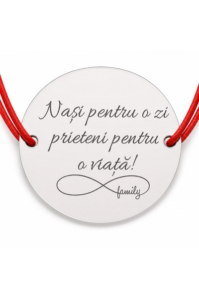 Simoshop Brățară argint 925 cu bănuț Nași și prieteni, șnur reglabil — cadou