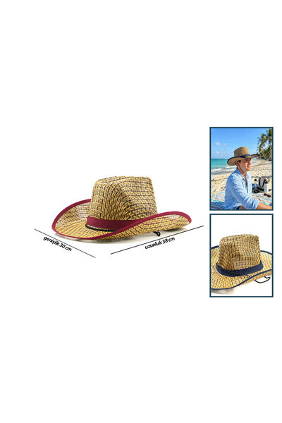 FTA TİCARET Straw Design Cowboy Hat - Plastic - Mixed Color