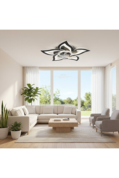 Alessandro DESIGN Lustra LED Ventilator ANEMO cu Telecomanda, 49W, D85cm, Lum...