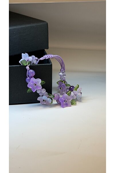 Gioriz Atelier Violet Bloom | El Yapımı Akik Görünümlü ve Çiçek Detaylı Ayarl...