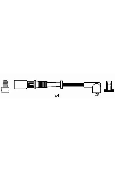 NGK Set Cablaj Aprinder 8192 Fiat Albea/Cinquecento/Palio/Panda/Punto/Seicent...
