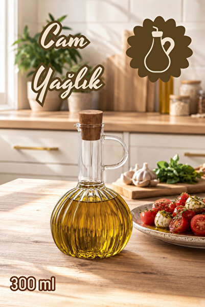 Porsima LM-0010 Breze Mantar Kapaklı Borosilikat Cam Yağlık Sirkelik Yağdanlı...
