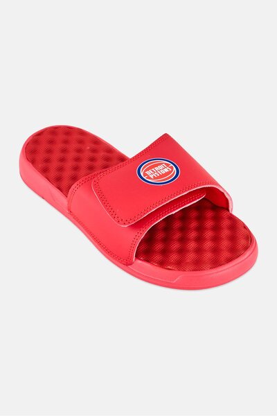 iSlide Kids Boy Detroit Pistons Primary Slip On Slides, Red