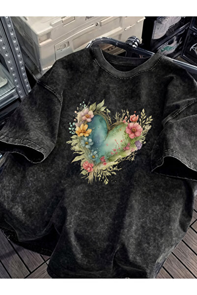 Pink Sky Unisex Oversize Vintage Washed Street Style Μόδα του δρόμου Βαμβακερ...