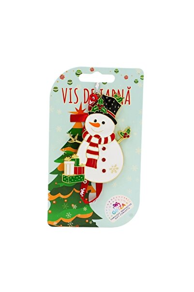 Ginza decorațiune metalică, vis de iarnă, model de om de zăpadă cu pălărie ne...