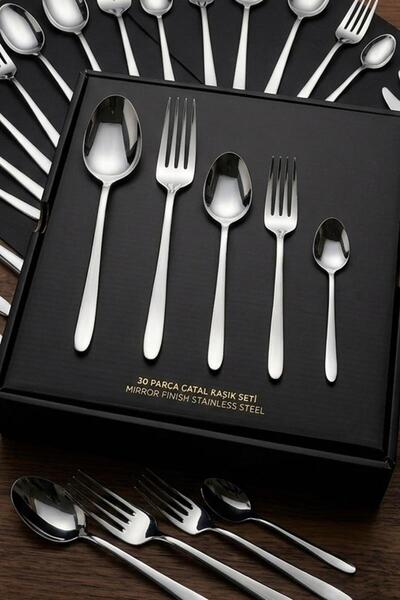ALBETTO Signature 30 Piece 18/10 Stainless Steel Flatware Set
