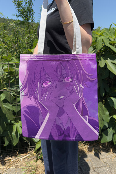 ZipZap Mirai Nikki V3 Summer Winter Double-Sided Canvas Printing Tote Bag Ani...