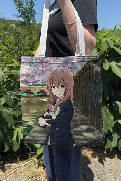ZipZap Koe No Katachi V4 Summer Winter Double-Sided Canvas Print Tote Bag Ani...