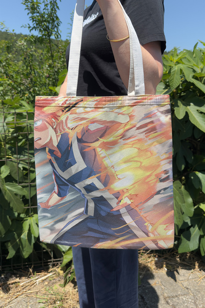 ZipZap Shoto Todoroki V3 Summer Winter Double-Sided Canvas Print Tote Bag Ani...