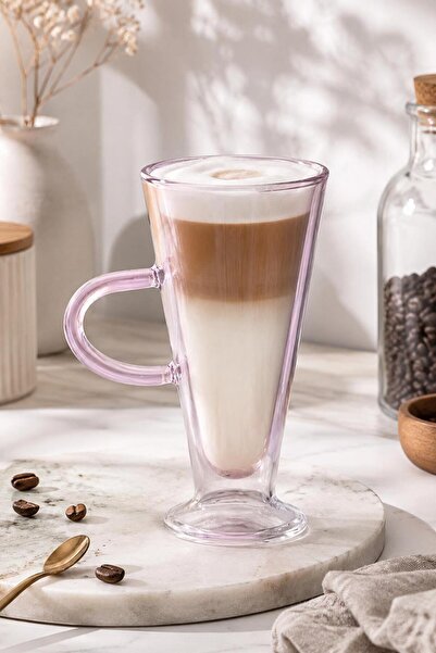 ALBETTO Double Walled Glass Latte Cup |   Heat Resistant Borosilicate Glass |...