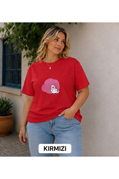 3S MODA Women's Plus Size Basic Duck Digital Printed T-Shirt