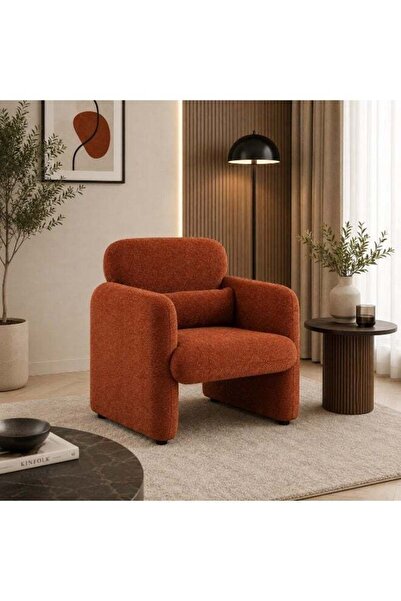 N.zone Luxury Modern Single Sofa with Soft Chanel Fabric, Wide Armrests, and ...