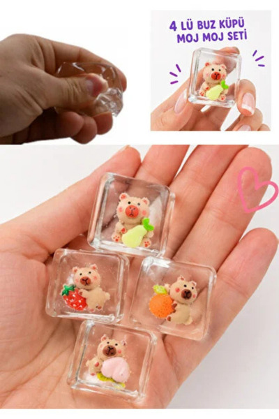 UĞURDAN Sukuşi Mini Kapibara Squishy Seti 4'lü – Yumuşak Jel Sıkıştırmalı Str...