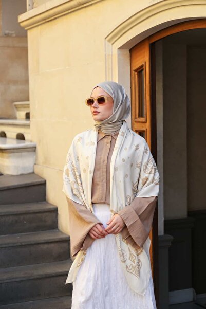 ENRİCO FERRİ Lusso Shoulder Shawl - Cream Beige