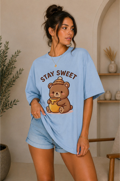 FECCY Premium Stayswwet Τυπωμένο Oversize Γυναικείο T-Shirt Βαμβακερό Oversiz...