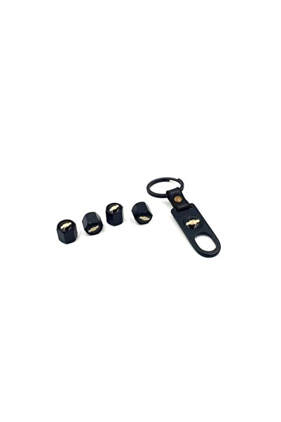 GARDENAUTO Chevrolet Logo Metal Valve Cap Set and Chevrolet Metal Keychain Set