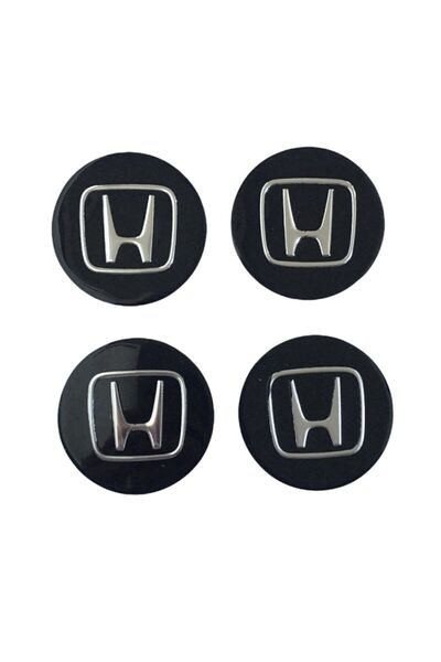 GARDENAUTO Honda Black Logo Aluminum Wheel Hub Logo 4-Piece Adhesion 5.5 cm