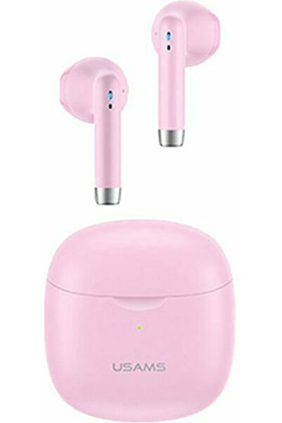 Usams IA04 Ακουστικά Bluetooth Handsfree με Θήκη Φόρτισης Ροζ