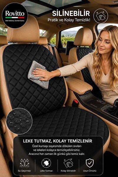Rovitto Elite Oto Koltuk Minder Seti - FULL SET - Kaymaz Taban - Terletmez - Pratik Montaj - Koltuk Koruma Kılıfı