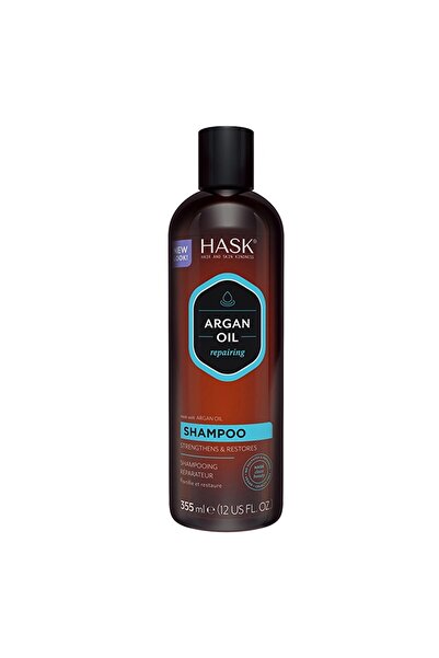 HASK Argan Yağlı Şampuan 355 ml | Nemlendirici, Onarıcı ve Parlaklık Veren Ar...