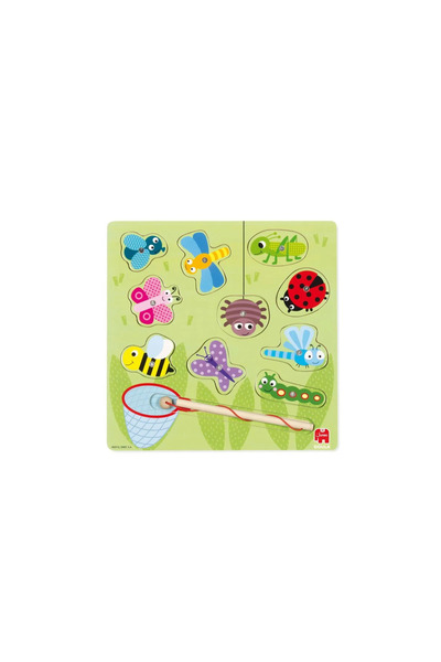 GOULA Puzzle magnetic din lemn cu undiță de pescuit Pescuit la insecte