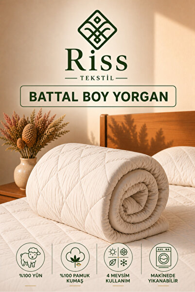 Battal Boy %100 Merinos Kuzu Yünü Yorgan ( 220cm X 240cm / 4000gr )