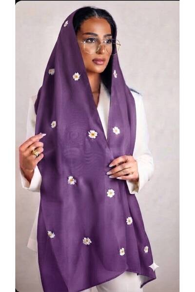 Veil Designer Lavender Muffler Two Layers of Elegance Calm and Serene Style S...