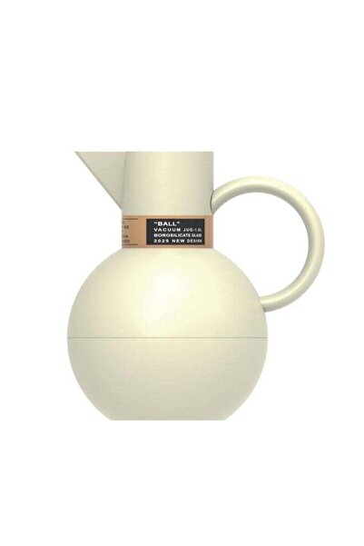 Gazella Plastic Tea/Coffee Flask 1 Liter Off White, Borosilicate Glass Inside