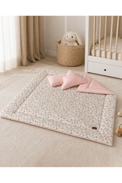 ngn collection Çift Taraflı Bebek Oyun Matı Oyun Halısı 110x110 cm %100 Pamuk...
