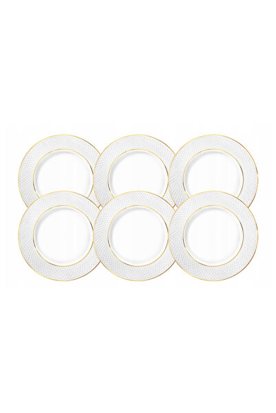 WILMAX ENGLAND Set 6x farfurii desert/ceașcă WILMAX DIAMOND, porțelan, Alb cu...