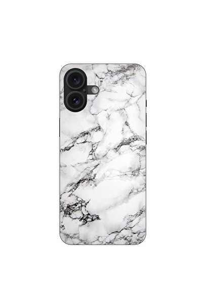 4TECH Θήκες Κινητών Μαρμάρινες Λευκές για iPhone 16 Plus