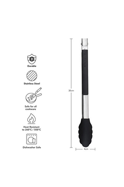 Kitchenaid 30cm Silicone Kitchen Tongs – Stainless Steel Cooking Tongs with H...