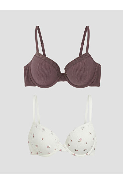 LC Waikiki Trendlucky Underwire Non-Padded Floral T-Shirt Bra 2-Pack