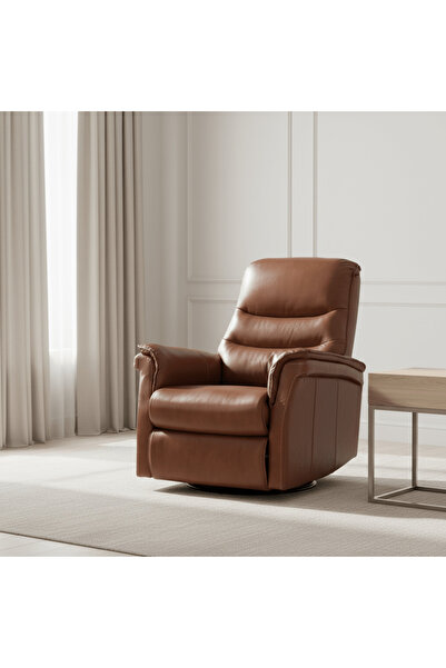 Roots Furniture كرسي استرخاء دوار بني اللون