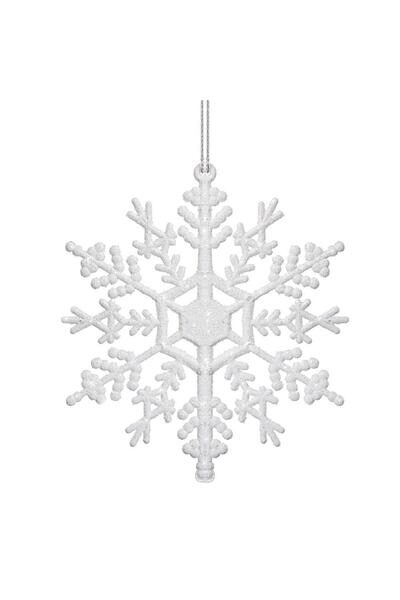 Danex Decoratiune brad fulg de zapada, set 3 bucati, 12cm, alb,