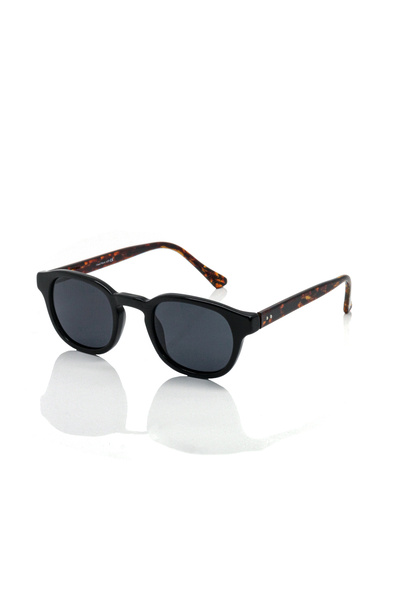 Le Miel Eyewear نظارات شمسية للجنسين ذات إطار أسود لامع من الأسيتات